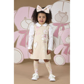 A'Dee Girls Teddy Poplin Sleeve Dress